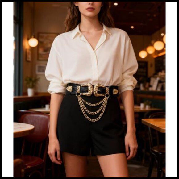 Pearl Chain Belt Elastic Waist Western Chic Wedding Party Accessory main image 5